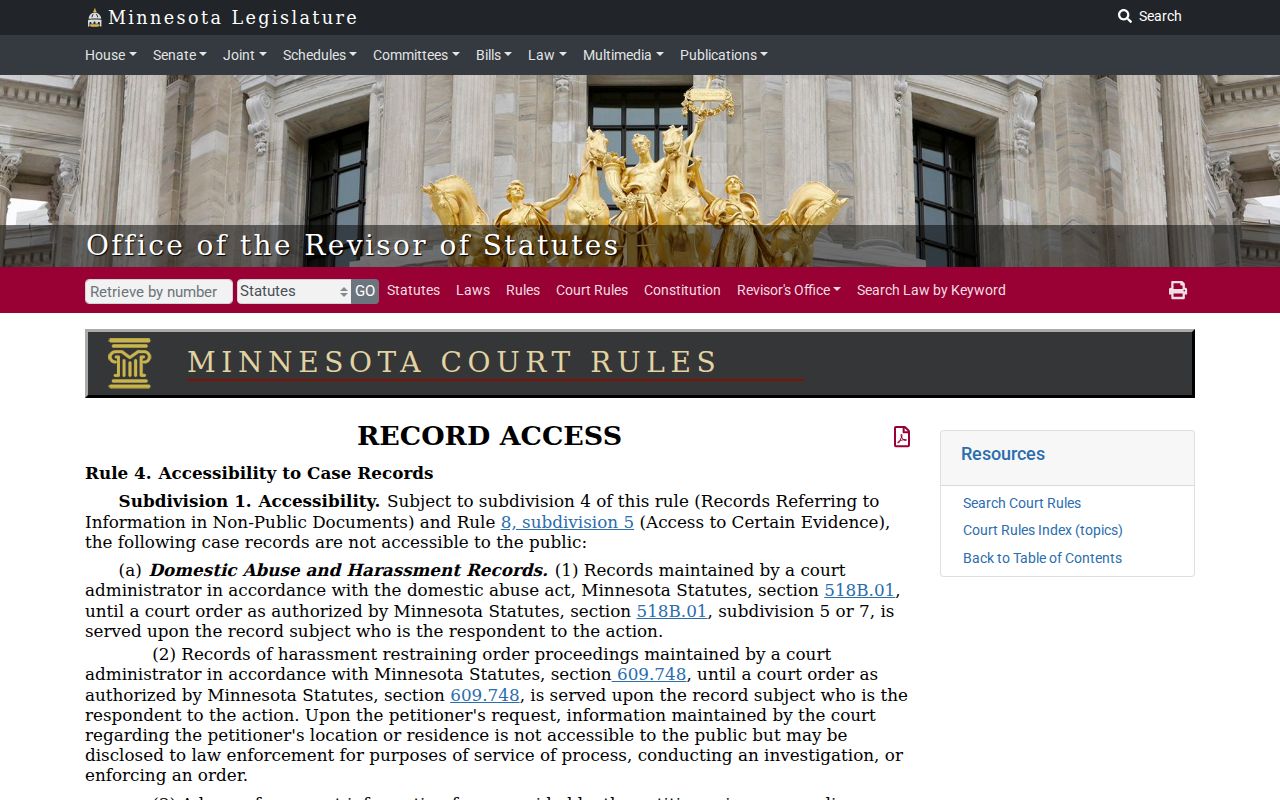 Isle court docket public access limits under Minnesota Rule 4