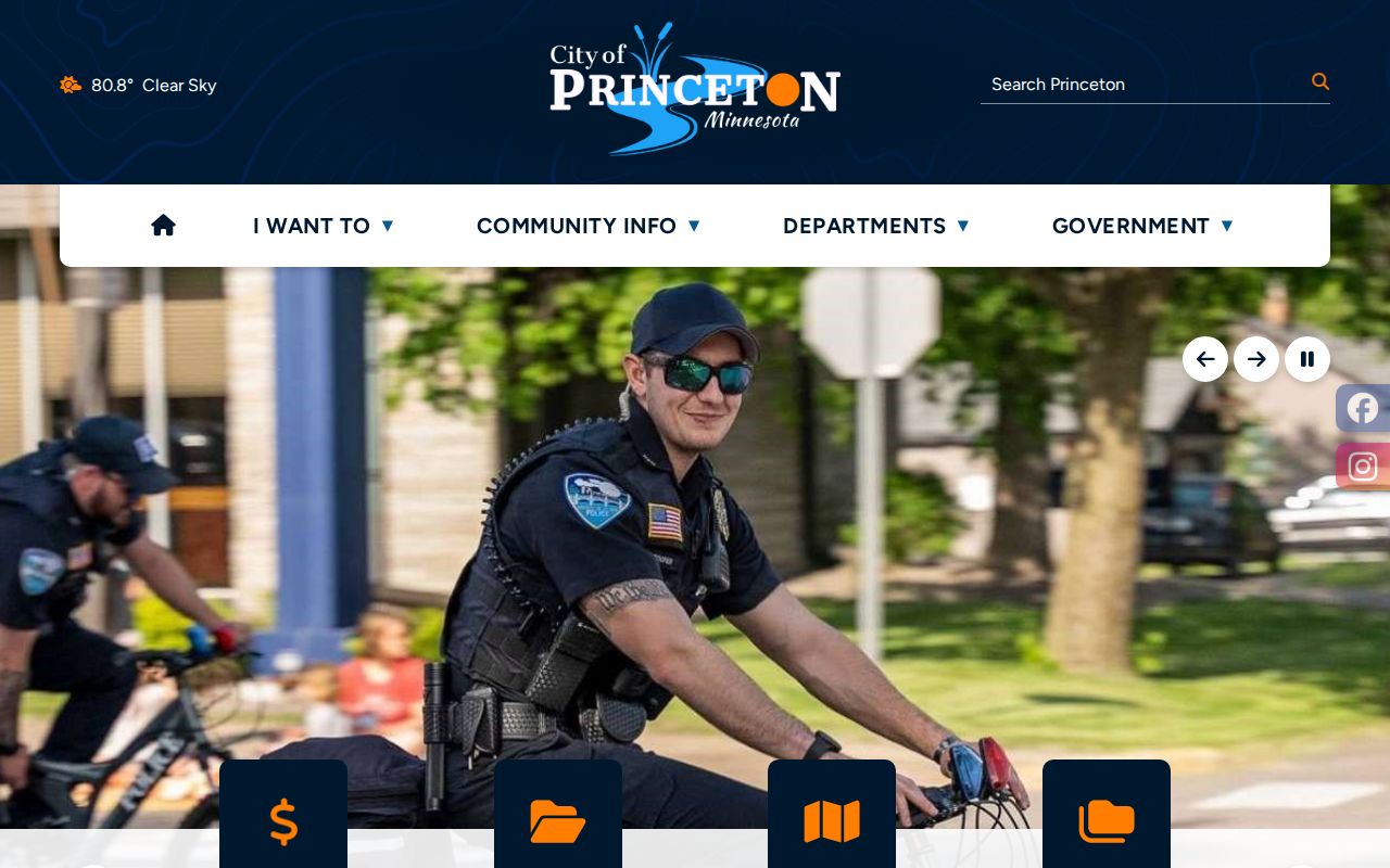 Princeton court docket research showing the City of Princeton civic portal