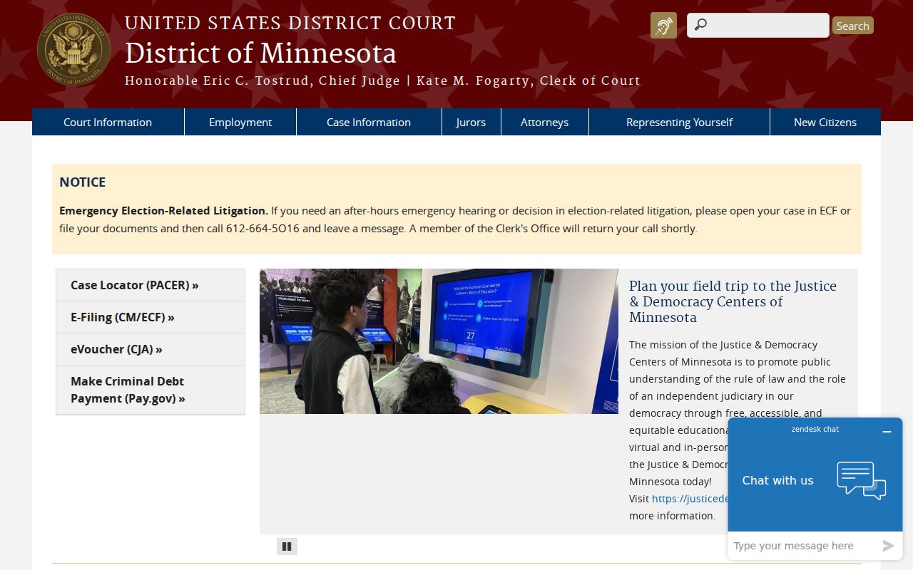 Mille Lacs County court docket and federal District of Minnesota court records distinction