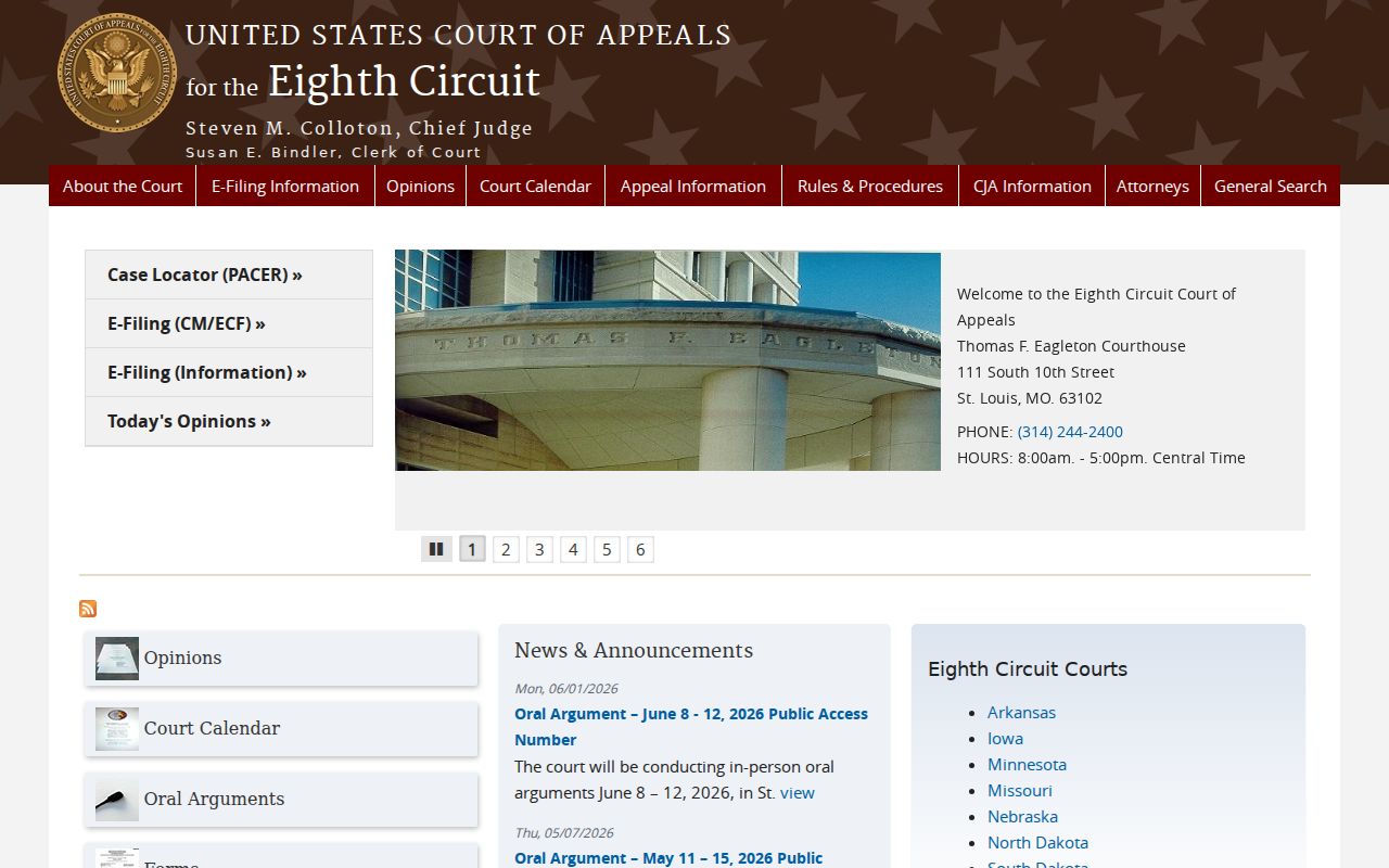 Wahkon court docket research distinguishing Eighth Circuit records from state court records